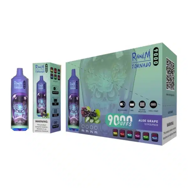 RandMTornado9000DisposableVape Aloe Grape